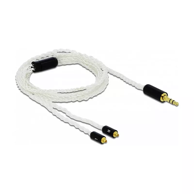 Cable de audio DeLOCK 85845 1,2 m 3,5 mm 2x MMCX blanco