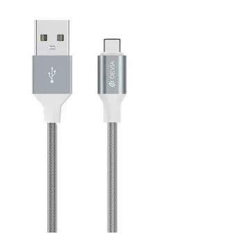 Set de cables de datos USB Devia Pheez Series — Micro-USB, pack de 3 (25 cm, 1 m, 2 m) gris