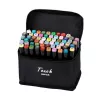 Set de rotuladores Extralink MARKERY 60SZT — 60 unidades, puntas de pincel y redondas, colores negro/coral/mint/moka/sky