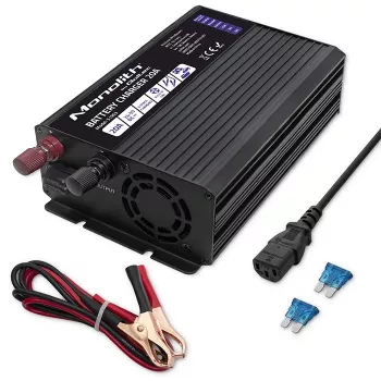 Cargador de baterías inteligente Qoltec Smart Monolith para baterías LiFePO4 AGM GEL SLA | 20A | 24V