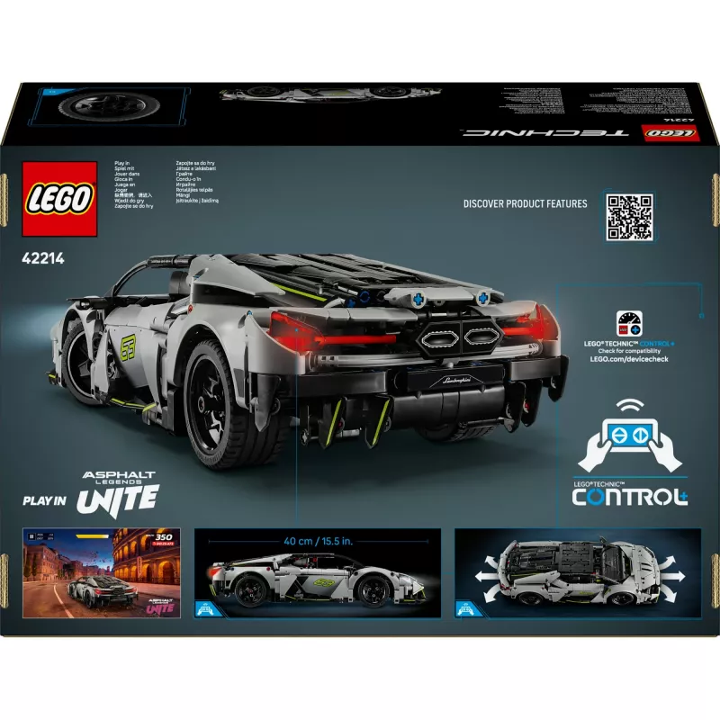 LEGO Technic Supercar Lamborghini Revuelto 42214 — maqueta detallada a escala 1:10, 1.135 piezas