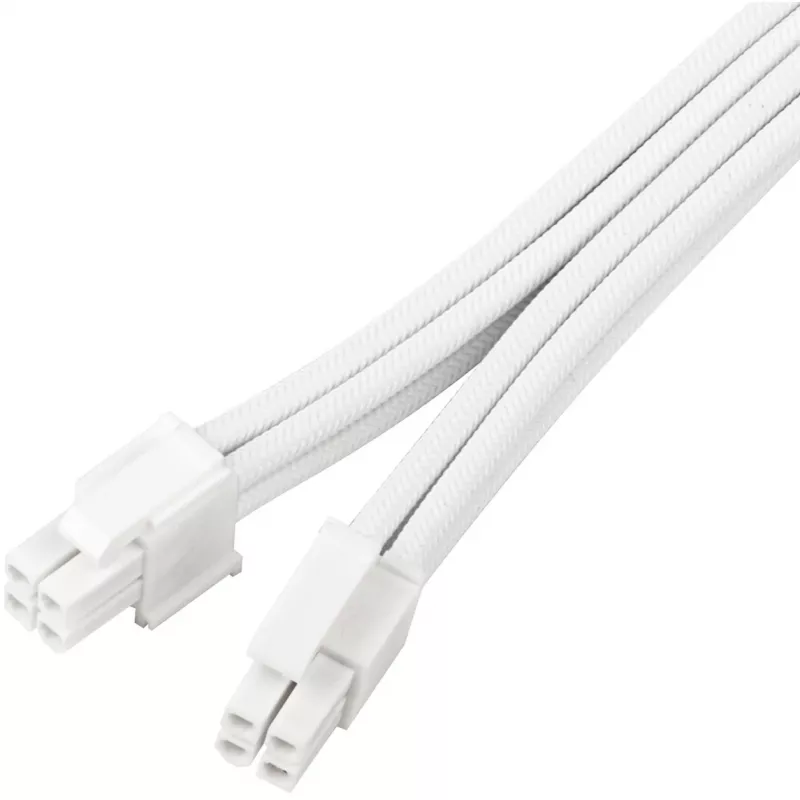 Cable de extensión de alimentación SILVERSTONE EPS 12V 8 pines (30 cm) blanco SST-PP07E-EPS8W-V2
