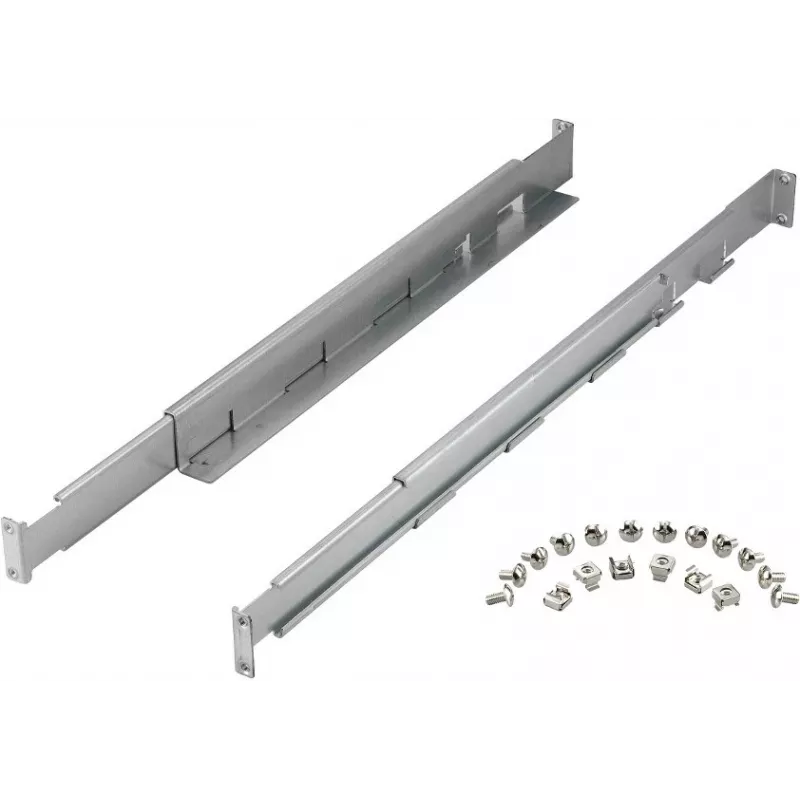 Kit de raíles para rack PowerWalker 10120531 — plateado, ancho 550 mm, alto 140 mm, fondo 70 mm, compatible con profundidad de rack 78–120 cm, peso 3,1 kg