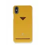 Funda con compartimento para tarjetas VixFox para iPhone XR, amarillo mostaza, funda protectora fina con compartimento para tarjetas