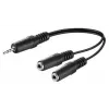 Microconnect AUDLL02 Cable de audio 0,2 m 3,5 mm 2 x 3,5 mm Negro