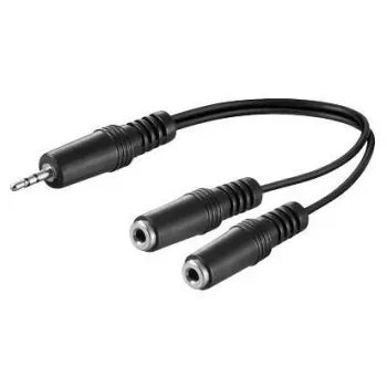 Microconnect AUDLL02 Cable de audio 0,2 m 3,5 mm 2 x 3,5 mm Negro