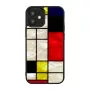 Funda protectora iKins para Apple iPhone 12 mini – diseño Mondrian negro