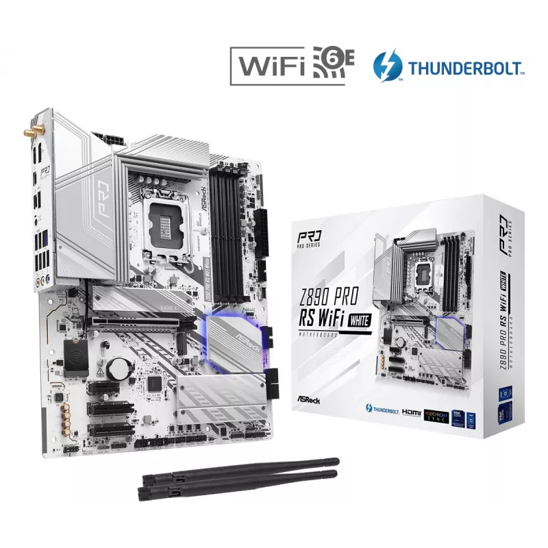 Placa base ASRock Z890 Pro RS WiFi White Intel Z890 LGA 1851 ATX