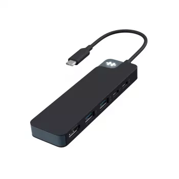Hub USB-C HYPER HD4101BKGL – 5 puertos (USB-C, USB 3.2 Gen1 Type-A, HDMI 4K), 5000 Mbit/s, negro