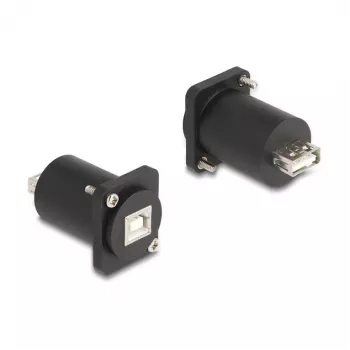 DeLOCK módulo tipo D USB 2.0 conector hembra Type-B a conector hembra Type-A negro