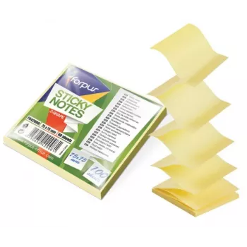 Papel de notas autoadhesivo cuadrado Forpus FO42000 amarillo 100 hojas