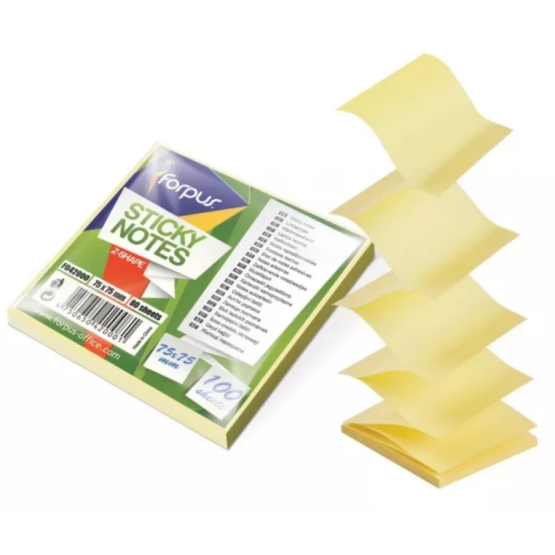 Papel de notas autoadhesivo cuadrado Forpus FO42000 amarillo 100 hojas