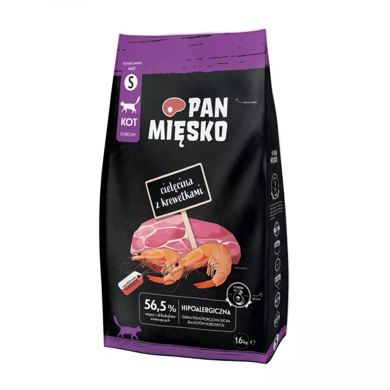 Pienso para gatos Pan Mięsko Ternera con Gambas S 1,6 kg