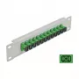 Panel de parcheo de fibra óptica DeLOCK 10 pulgadas 12 puertos SC simplex verde 1HE gris