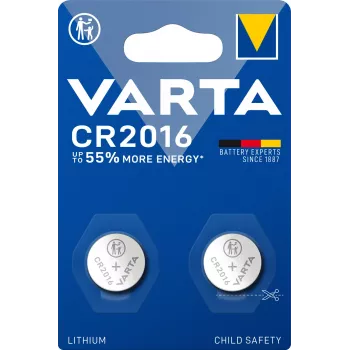 Pila VARTA Electronics CR2016 litio 90 mAh 3V envase 2 (06016101402)