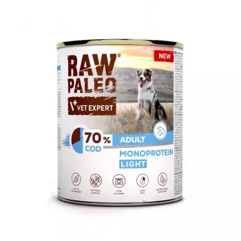 VetExpert Raw Paleo Cod Light Monoprotein bacalao comida húmeda para perros 800 g
