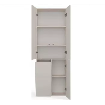 Armario de baño Nel DD 1K cesta color crema puertas largas
