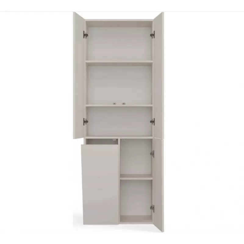 Armario de baño Nel DD 1K cesta color crema puertas largas