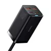 Baseus GaN3 Pro CCGP000101 cargador de sobremesa 100 W, 2x USB-C + 2x USB-A, PD 3.0, QC 4.0+, cable de 1,5 m, negro