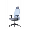 Silla de oficina ergonómica Up Up Athene negra, gris + tejido azul