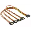 Cable SATA DeLOCK 60158 0,5m SATA 15 pines 4 x SATA 15 pines multicolor
