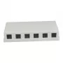 Synergy21 Keystone, soporte de módulos, patch panel para 6x módulos TP, montaje en superficie, blanco (ABS)