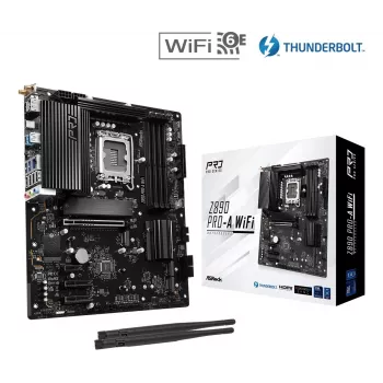 Placa base ASRock Z890 Pro-A WiFi — Intel Z890, LGA 1851, ATX, DDR5, 4x DIMM, 256GB, Wi-Fi 6E, 2.5Gb LAN