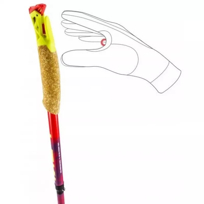 Bastones de trekking Leki TRL Ultratrail FX One 120 cm, rojos