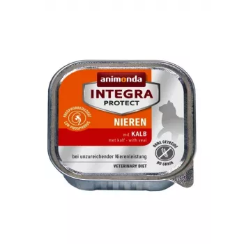 Comida húmeda para gatos animonda Integra Protect ternera 100 g — para gatos adultos, sin cereales y sin soja, para alergias alimentarias