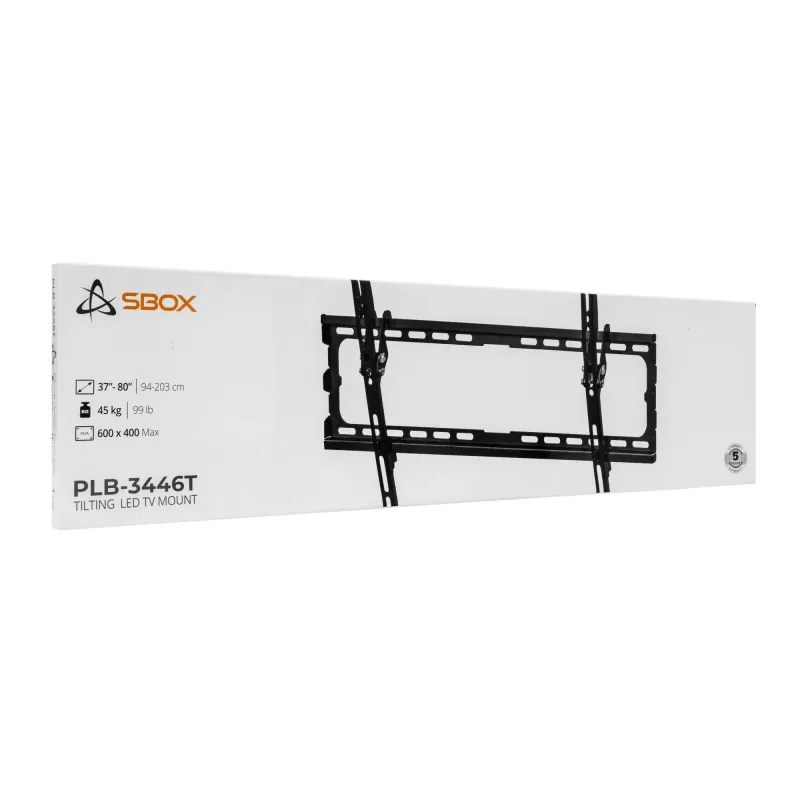Soporte de pared para TV SBOX para pantallas de 37–70 pulgadas, inclinable, carga máx. 45 kg, modelo PLB-3446T-2