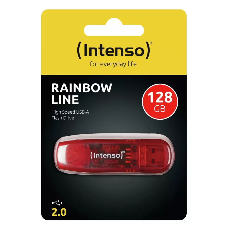 Memoria USB Intenso 128 GB USB Type-A 2.0 Rojo Transparente