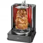 Multigrill eléctrico vertical CLATRONIC DVG 3686 — 1400 W, negro, asador giratorio y 6 brochetas