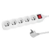 Regleta ESPERANZA ELK214W 1,5 m, 5 tomas de red tipo E, para interiores, blanca