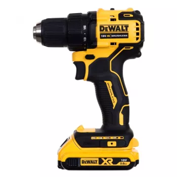 Taladro atornillador a batería DCD708D2T, 18 voltios amarillo/negro, 2x batería Li-Ion 2,0 Ah, en caja TSTAK