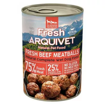 Comida húmeda para perros ARQUIVET ARQUIVET Fresh Beef albóndigas de carne en salsa 400 g, alimento completo para perros adultos, sin cereales
