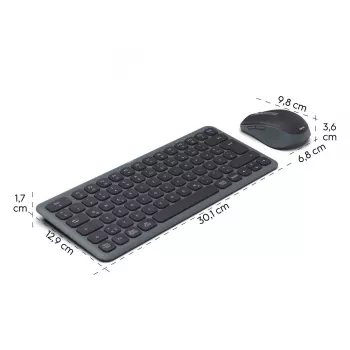 Conjunto de teclado y ratón multidispositivo negro gris