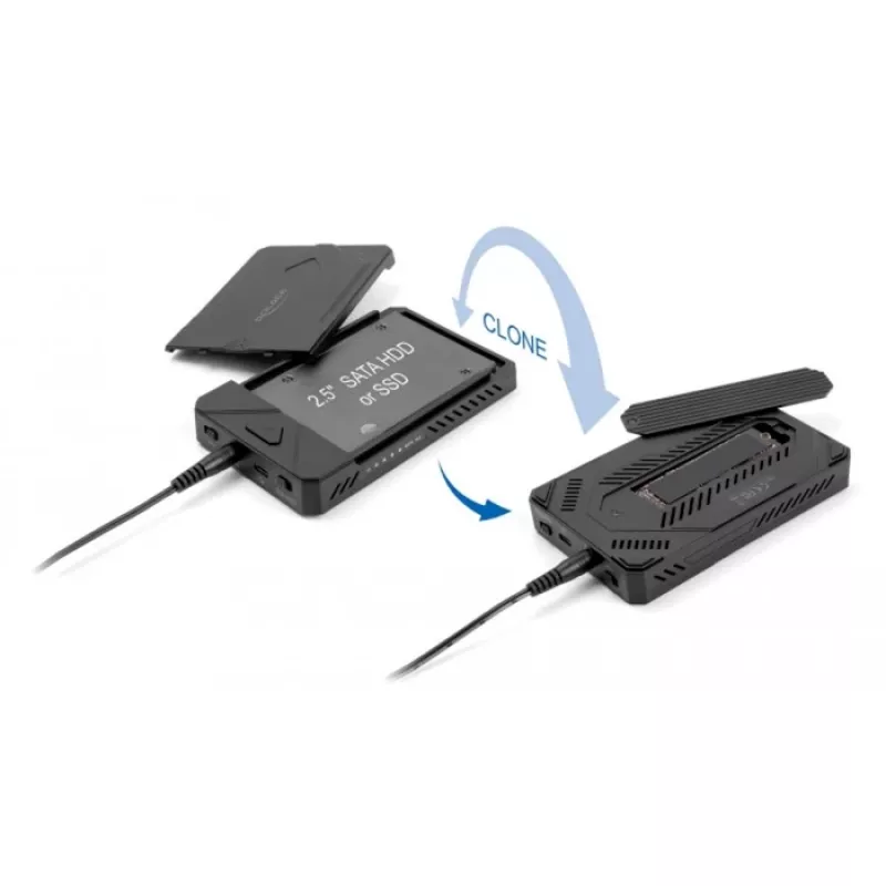 Carcasa para HDD/SSD DeLOCK 42020 negra 2,5 inch USB Type-C 10 Gbit/s