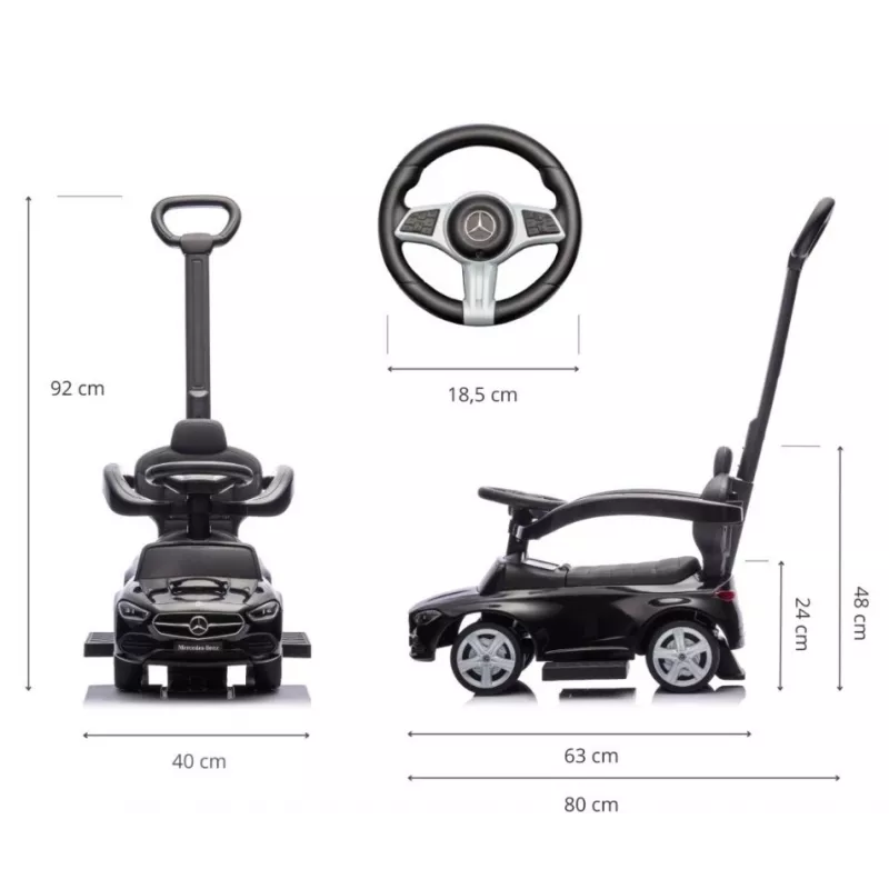 Coche deslizador milly mally Mercedes Clase C negro, modelo 6107