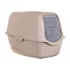 Arenero para gatos DIAMENTIQ BAYA, plástico, puertas reversibles, 55,5×40×38,7 cm, beige