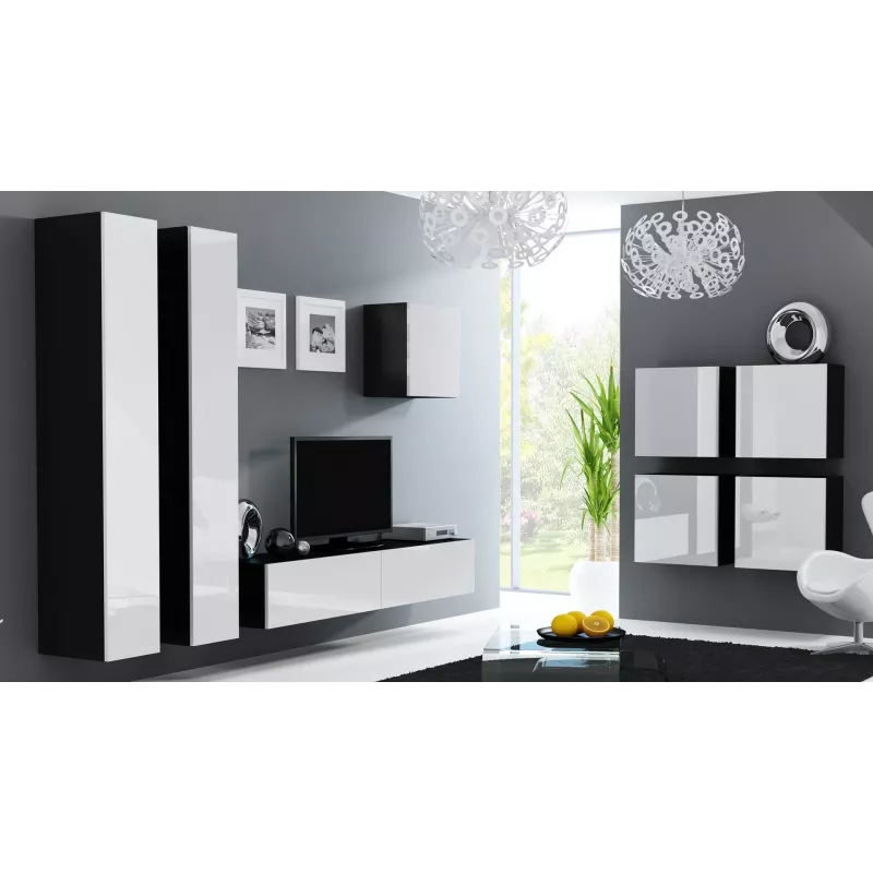 Armario Cama Square VIGO 50/50/30 negro/blanco brillo