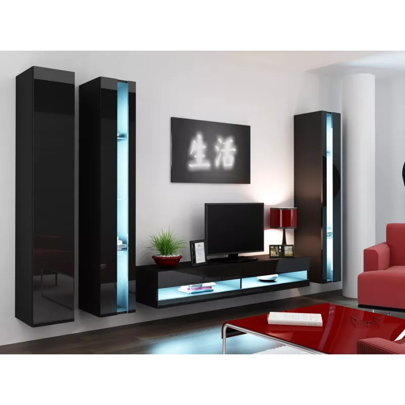 Soporte de TV Cama VIGO nuevo 30/180/40 negro/negro brillante