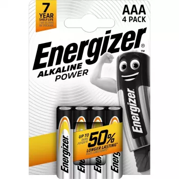 ENERGIZER PILA ALKALINE POWER AAA LR03 4 UDS.