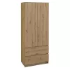 Topeshop SZAFA MALWA ART armario ropero de dormitorio 5 estantes 2 puerta(s) roble
