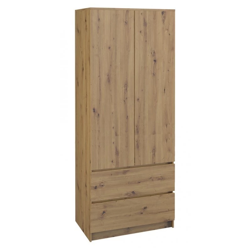 Topeshop SZAFA MALWA ART armario ropero de dormitorio 5 estantes 2 puerta(s) roble