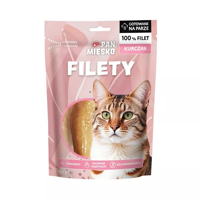 Snack para gatos Pan Mięsko Filetes de Pollo 100 g