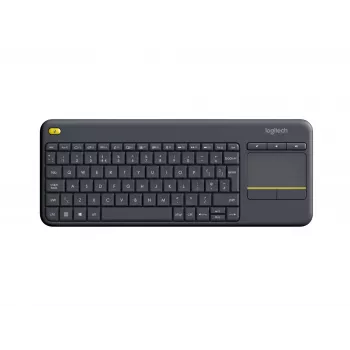Teclado inalámbrico Logitech Wireless Touch Keyboard K400 Plus - Teclado - con touchpad - inalámbrico - 2,4 GHz - Bélgica - Negro