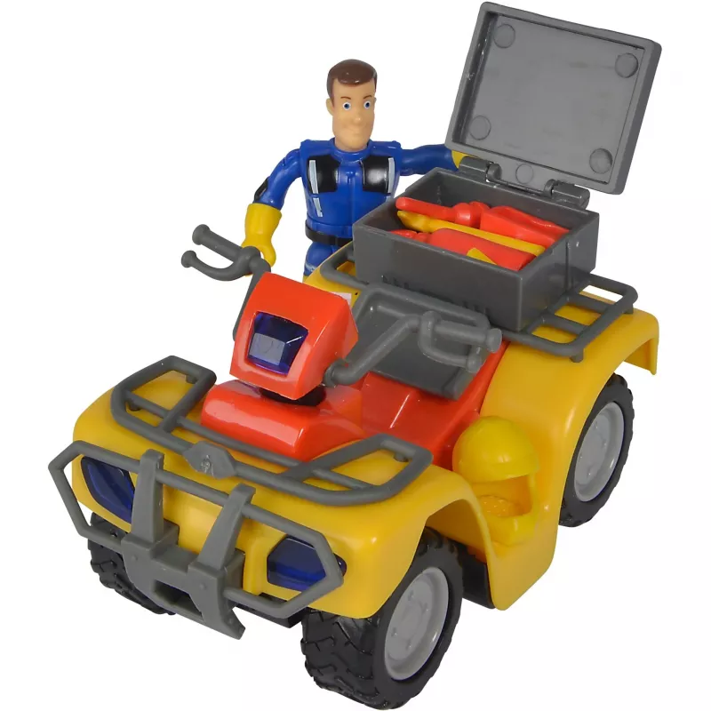 Simba Sam el Bombero quad Mercury con figura, vehículo de juguete
