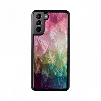 Funda para smartphone iKins para Samsung Galaxy S21+ — diseño flores acuáticas, negra