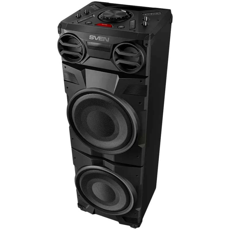 Altavoz SVEN PS-1900, negro (1000W, TWS, Bluetooth, FM, USB, pantalla LED, alimentación por red)