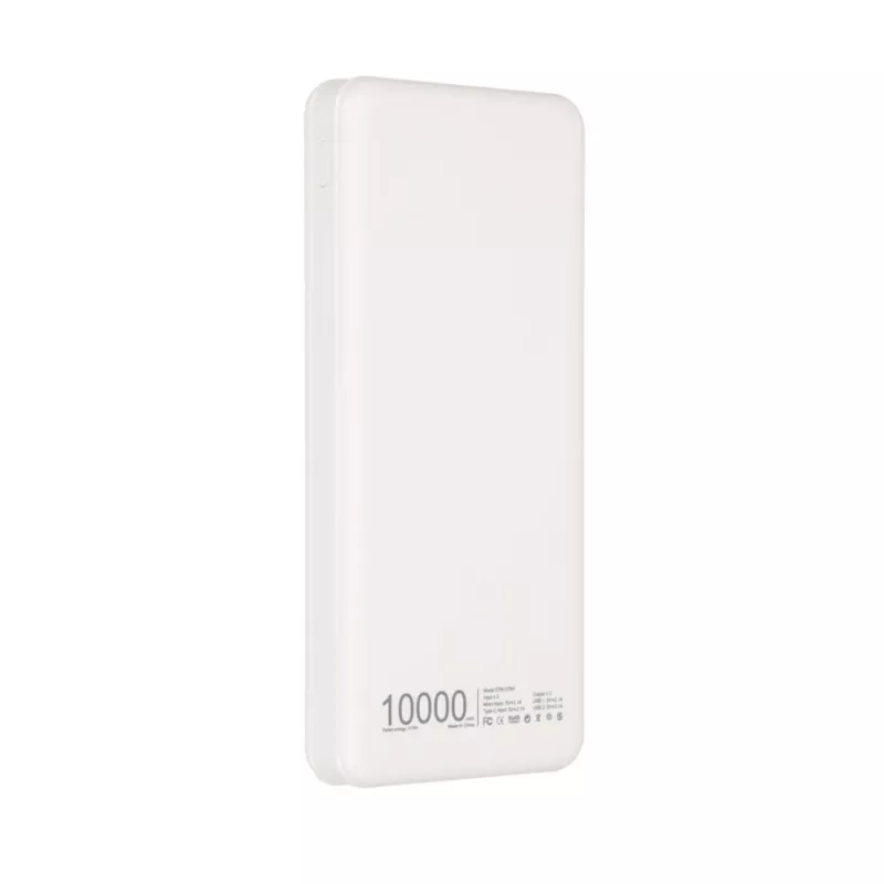 Batería portátil Extralink EPB-078W 10000 mAh blanca, USB-C, salida de 10 W, carga hasta 2 dispositivos